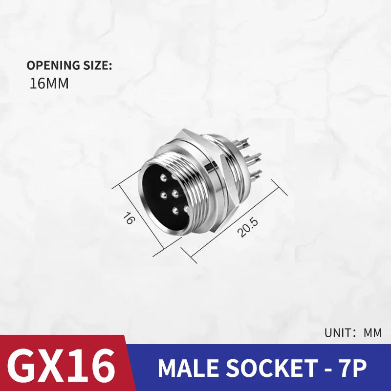 10 Pcs GX16 Male And Female Aviation Plug Socket Connector GX16-2/3/4/5/6/7/8/9/10 PIN Cable Aviation Plug Connector Rear Nut