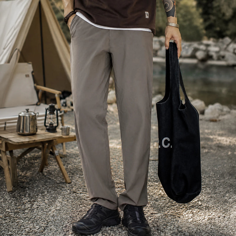 ខោ Maden Vintage Easypants ខោ Tactical Soft Shell សម្រាប់បុរស ត្រជាក់ UPF រាងសាជី ធម្មតាសម្រាប់ការធ្វើដំណើរក្រៅផ្ទះ ខោចង្កេះខ្ពស់ រដូវស្លឹកឈើជ្រុះ