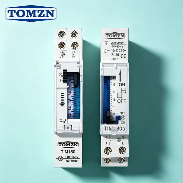 24-Hour Programmable Timer Switch Relay – 110V/220V 16A Battery Backup DIN Rail for Pump/Motor/Oxygen Generator Transparent Case