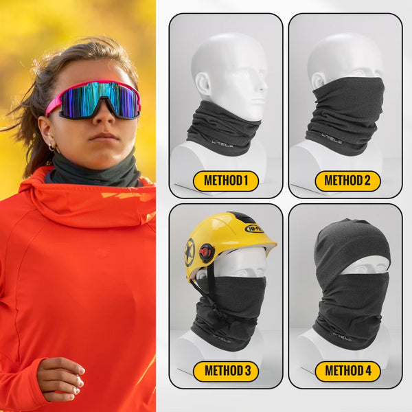 WRELS Windproof Warm Winter Cycling Mask Motorcycle Fleece Neck Outdoor Windproof Scarf Camp  Hiking Balaclava Cycling Face Mask
