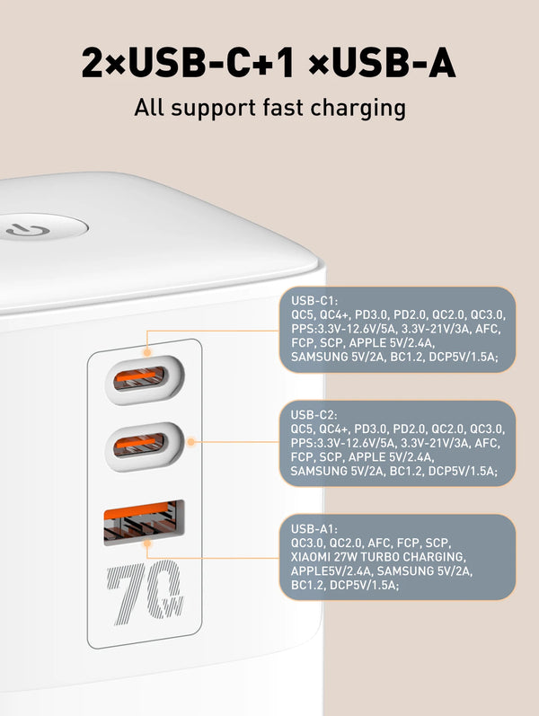 រន្ធដោតភ្លើង LDNIO 7 in 1 2500W Tower Power Socket 70W ស្ថានីយសាកថ្ម USB រន្ធដោតភ្លើង 2 រន្ធ USB-C 2 រន្ធ USB-A ខ្សែបន្ថែម