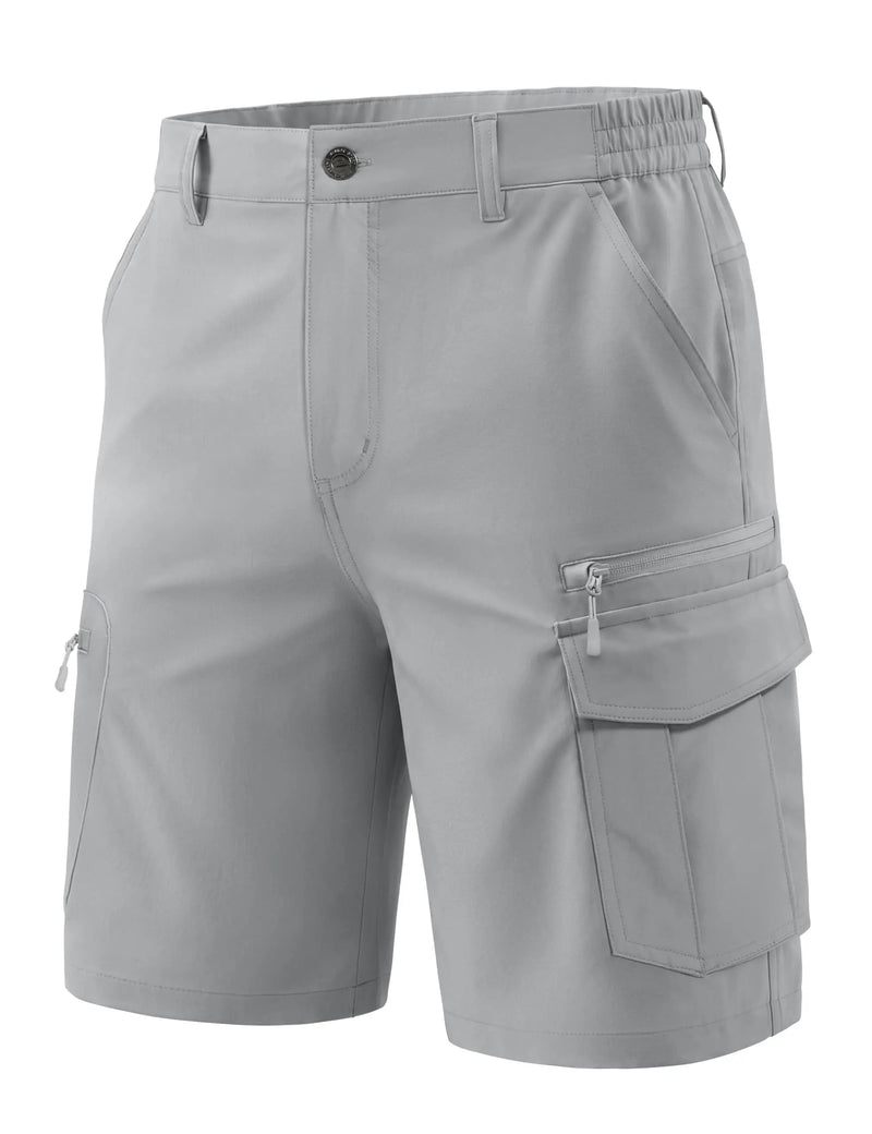 TACVASEN Men's 9 Inch 7 Pockets Cargo Shorts  Quick Dry Lightweight Outdoor Work Shorts Hiking Fishing Tactical Casual Pants Men