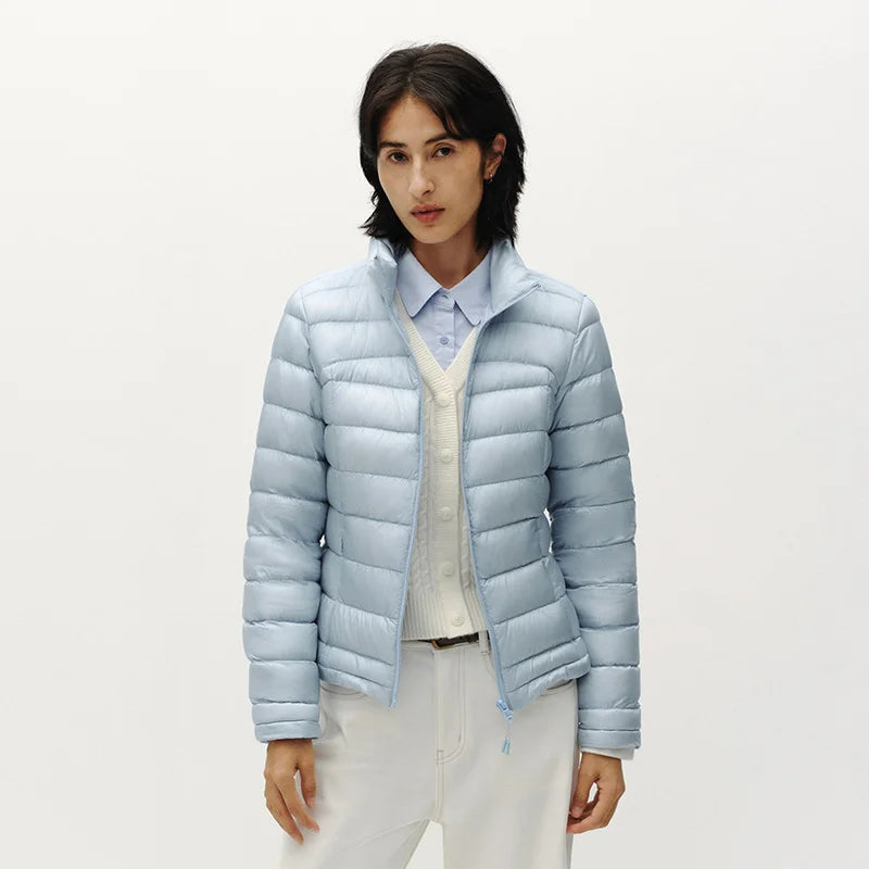 អាវក្រៅ Semir សម្រាប់នារី ការពារទឹក ការពារខ្យល់ ធន់នឹងស្នាមប្រឡាក់ ៩០ ភាគរយ បំពេញដោយរោមចៀមបីស្រទាប់ រចនាបថរដូវរងាឆ្នាំ ២០២៦ សម្រាប់រាល់ថ្ងៃ