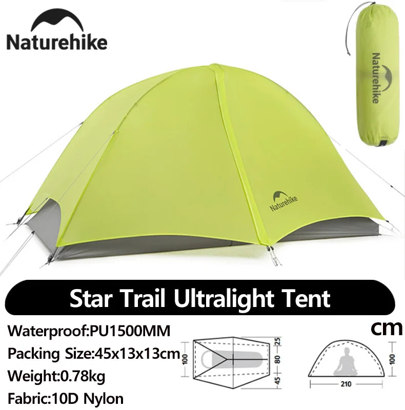 Naturehike Star Trail Ultralight 3-Season Hiking Tent Waterproof Ventilated Breathable Single Camping Tent