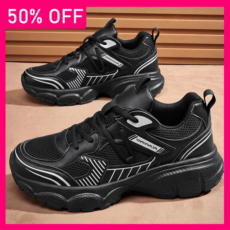 Unisex Sports Shoes Trendy Mesh Breathable Summer Running Shoes New Thick Soled Non Slip Comfortable Versatile Tennis Shoes