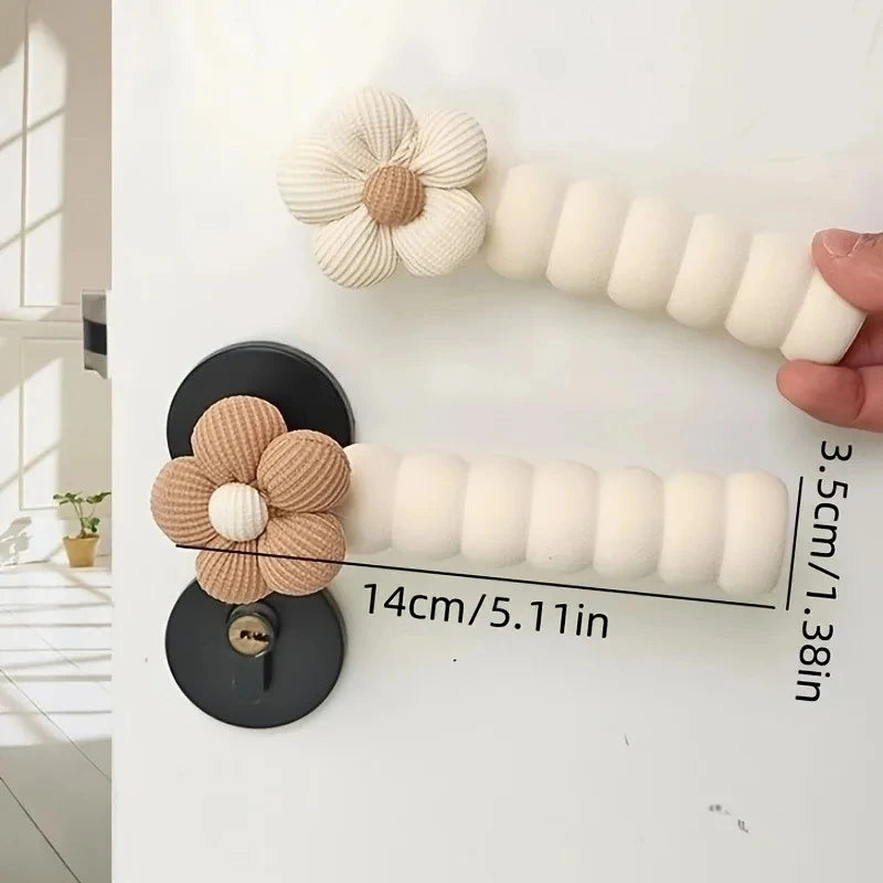 1PC Anti-Static Floral Door Handle Cover Silent Anti-Collision Door Protector,Anti-collision Decorative Door Handle Cover.
