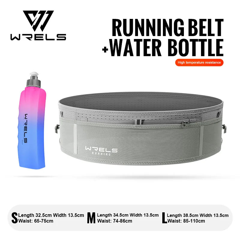WRELS Invisible Elastic Waist Bag Unisex Waterproof Close Fitting Multi Function Fanny Pack Running Belt Marathon Cycling Bag
