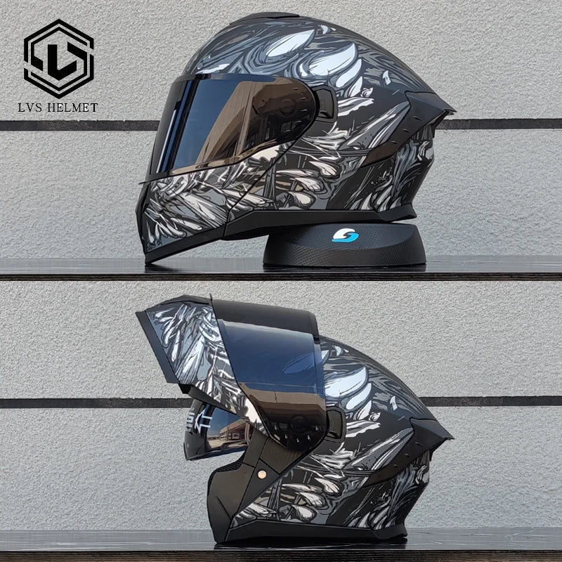 Motorcycle helmet modular flippable helmet cascos para motos built-in sunshade lens caps de moto full face helmet DOT approved