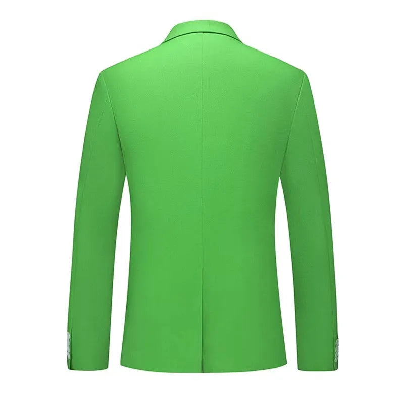 2026 Summer Green Men's Cotton-Linen Two-Piece Suit, Perfect for The Office, Parties, and Weddings. Available in Red,Yellow,Blue