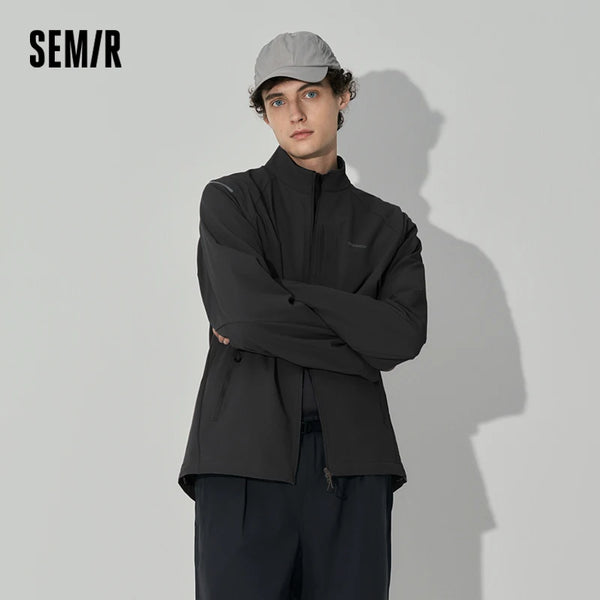 អាវក្រៅបុរស Semir ការពារទឹក មានហោប៉ៅស៊ីប សម្រាប់កីឡាក្រៅផ្ទះ រដូវស្លឹកឈើជ្រុះ ឆ្នាំ២០២៦ ធម្មតា បោះពុម្ពអក្សរ ពាក់ប្រចាំថ្ងៃ