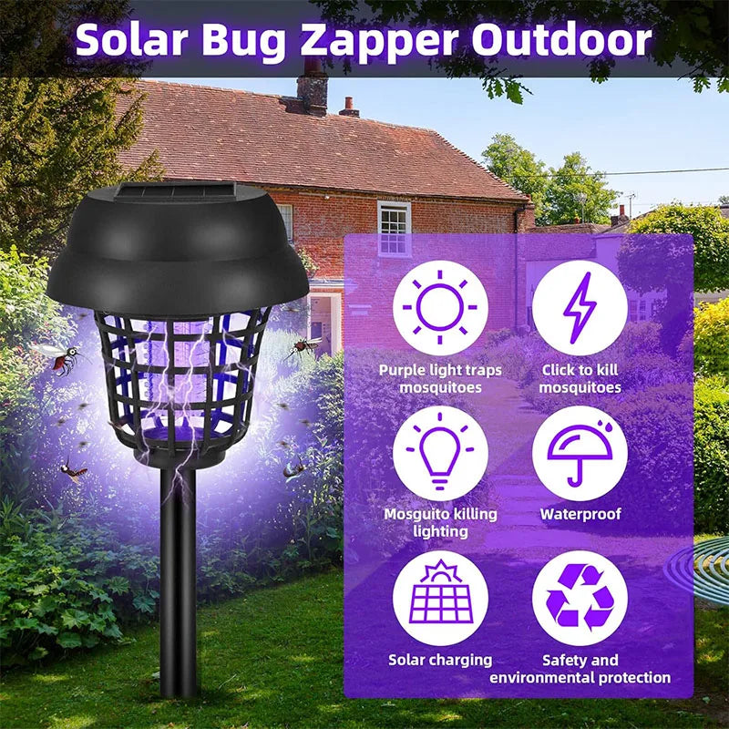 Solar Mosquito Killer Lamps Outdoor Courtyard Lawn Garden Terrace Outdoor Waterproof Fly Control Lamp forOutdoor Camping Orchard