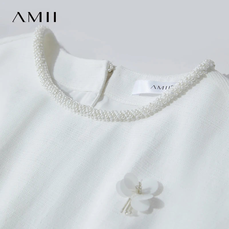 រ៉ូប Amii Minimalism ធម្មតារដូវក្តៅឆ្នាំ ២០២៥ រ៉ូបនារីការិយាល័យថ្មីឆើតឆាយក្លិនក្រអូបផ្កាអង្កាំផាសុកភាពប្រណីតសម្រាប់ស្ត្រី 12542254