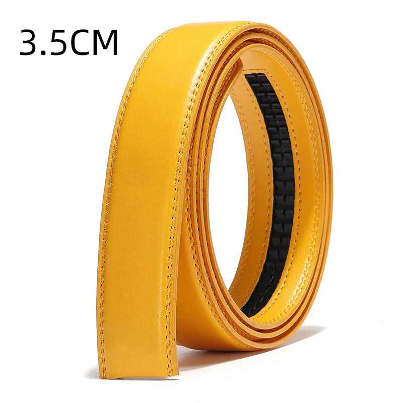 2.4cm 3.0cm 3.5cm Width Available,PU Automatic Buckle Strip Yellow Belt Gray Belt Blue Green Belts (No Belt Metal Buckle) 2026