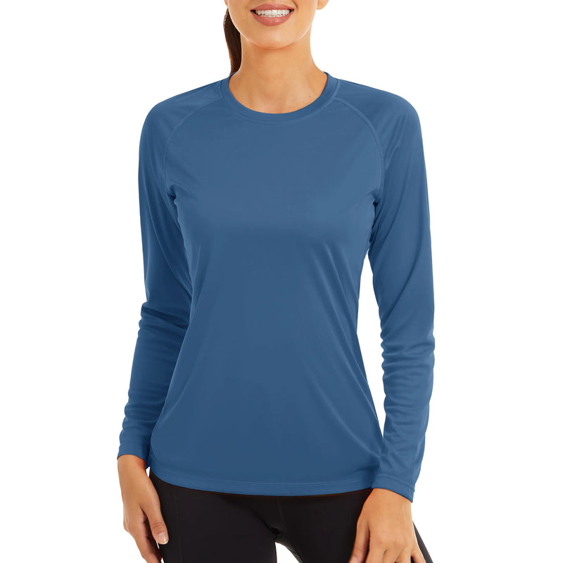 TACVASEN UPF 50+ Sun/Skin Protection Quick Dry T-Shirts Womens Long Sleeve Outdoor Performance Tee Shirts Summer Casual Tops