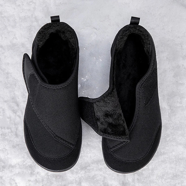Winter Fur-lined Wide Box Toe Open Shoes for Elderly Men Women Diabetic Shoes Swollen Foot Fat Orthopedics Hallux Valgus Bunion