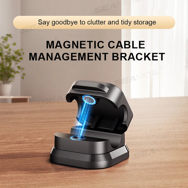 SEAMETAL 10pcs Magnetic Cable Clips Adjustable Cord Holder Self Adhesive Charging Cable Keeper Wire Clip for Car Home Office