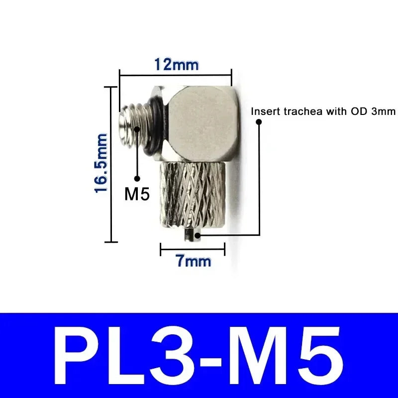 Male Thread M3 M4 M5 M6 -Air Tube 3mm 4mm 6mm OD Mini Pneumatic Pipe Connector Screw Through Quick Fitting Fast Twist Joint