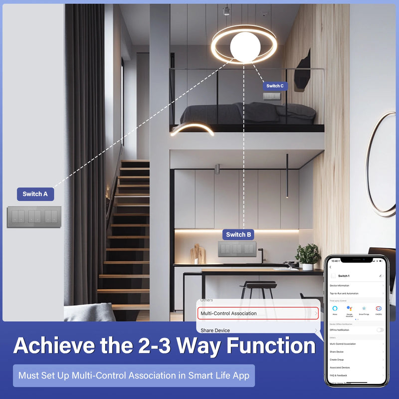 BSEED 1/2/3Gang 2Way Zigbee Light Switch With EU Wall Socket Smart Click Button Switch Glass Panel Tuya Smart Life Alexa Control