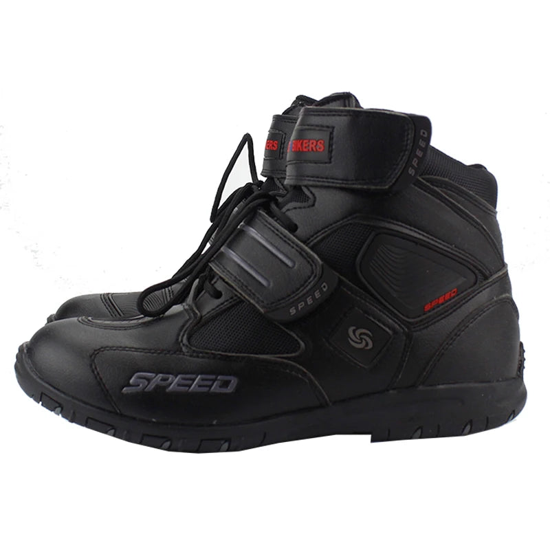 Professional Motorcycle Racing Boots Men's & Women's Leather Antiskid Motorcycle Shoes PRO-BIKER A005 Model