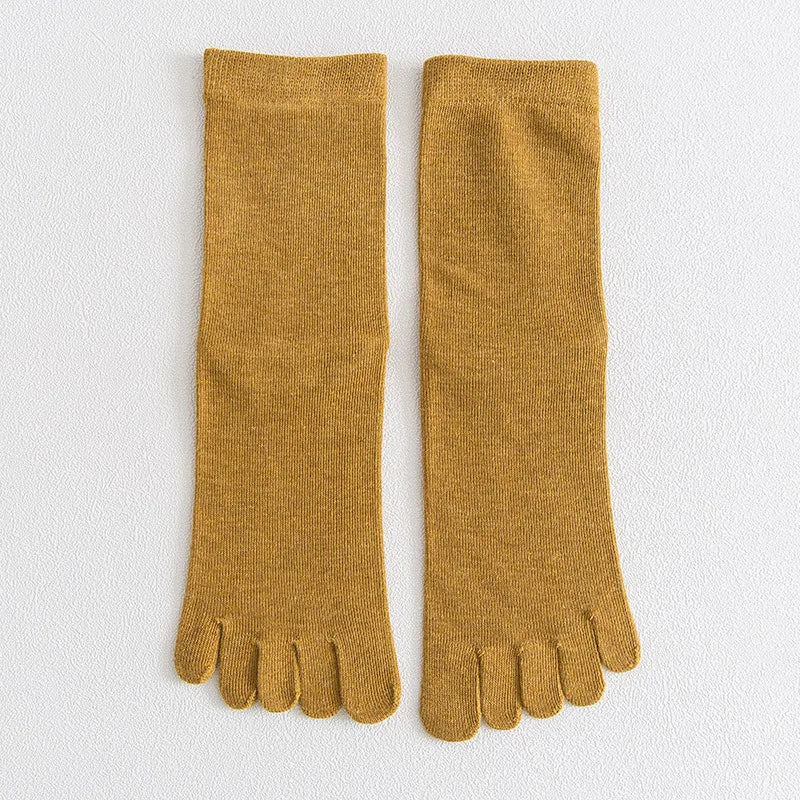 WRELS 1/2/3 Pairs Running 5 Finger Socks Moisture Wicking Toe Socks Women Anti‑Blister Breathable Hiking Athletic Crew Socks