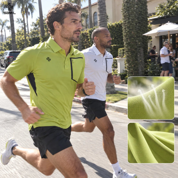 SBWL 2026 Summer Harajuku Quick Dry Men's Sports T-Shirt Outdoor Running Casual Light Short Sleeve Fitness Gym Top Tees