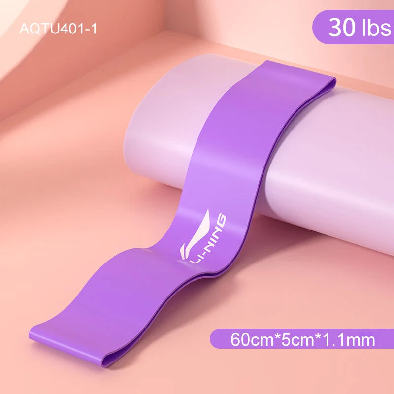 (2pcs)Li-Ning Women's Yoga Elastic Band Strength Training Buttocks Lifting Stretching Tension Rope AQTU397 AQTU399 AQTU401