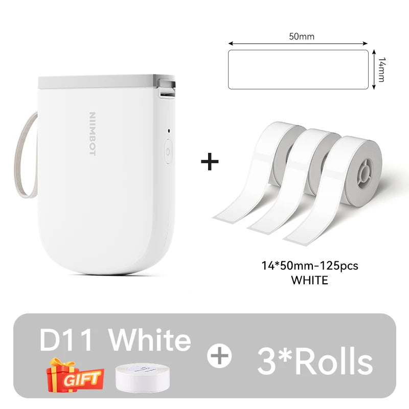 NIIMBOT D11 New Version Label Printer Mini Portable 300DPI Bluetooth Wireless Label Maker Name Tag Kitchen Sticker PrintingMaker