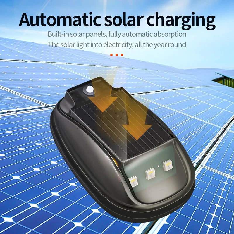 1-4Pcs Solar Powered Car Running Warning Lamp RGB Remote Roof Dome Decor Light No Punch Signal Lamp for Car Truck SUV Motorcycle