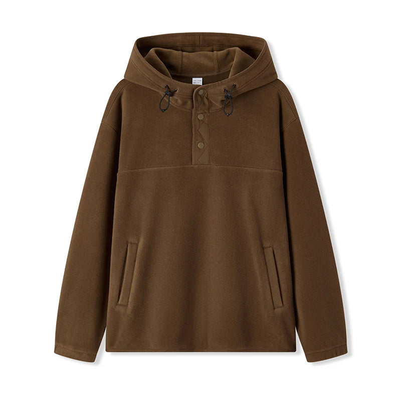 Semir Fleece Hoodie Pullover Relaxed Fit Men 2025 Winter Warm Comfortable Half Zip Casual Basic Style Daily Sweatshirt