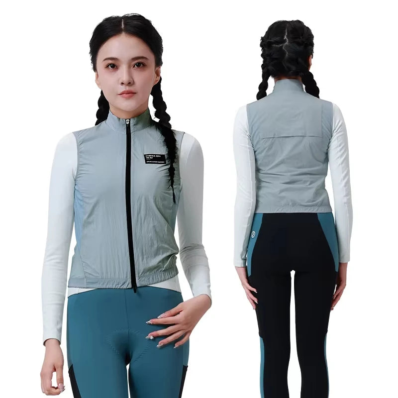 INBIKE Women Cycling Vest Jacket Sleeveless Water-Repellent Full Zipper MTB Cycling Clothing Lightweight Road Bike Top Clothes