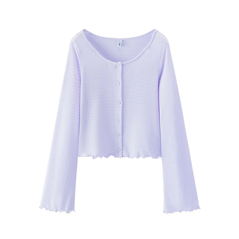 Semir Women Tshirt Textured 2026 Jacquard Slim Fit Ruffle Trim Knitted Crew Neck Urban Casual Everyday Style Soft