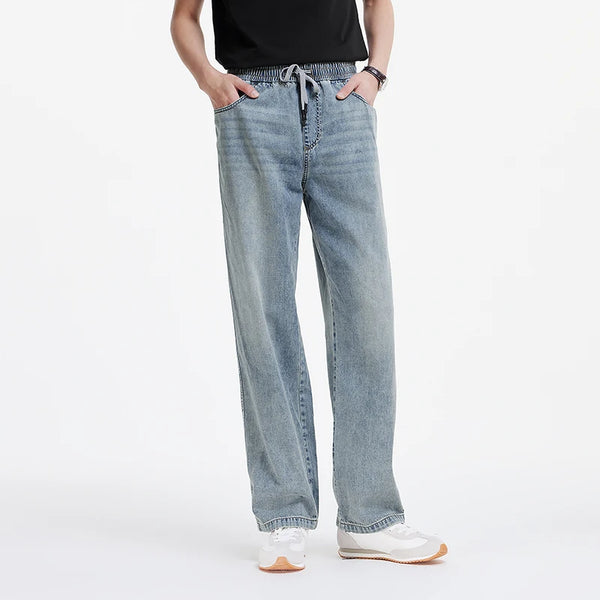 ខោបុរស Semir Denim បែបអាមេរិកាំងបុរាណ រលុង ជើងត្រង់ ទាន់សម័យ ផាសុកភាពក្នុងការធ្វើដំណើរ រដូវក្តៅ ឆ្នាំ២០២៦ ស្ទីលធម្មតា អាវធំ