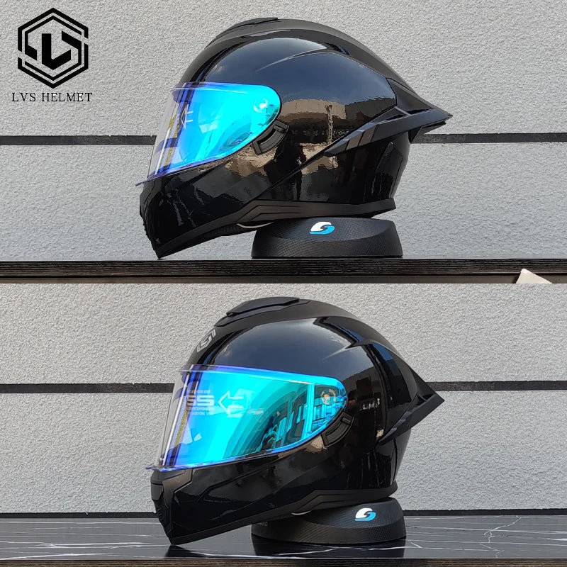 Motorcycle helmet, men's and women's dual mirror full face helmet, motorcycle sports car, all season full face helmet LVS-703