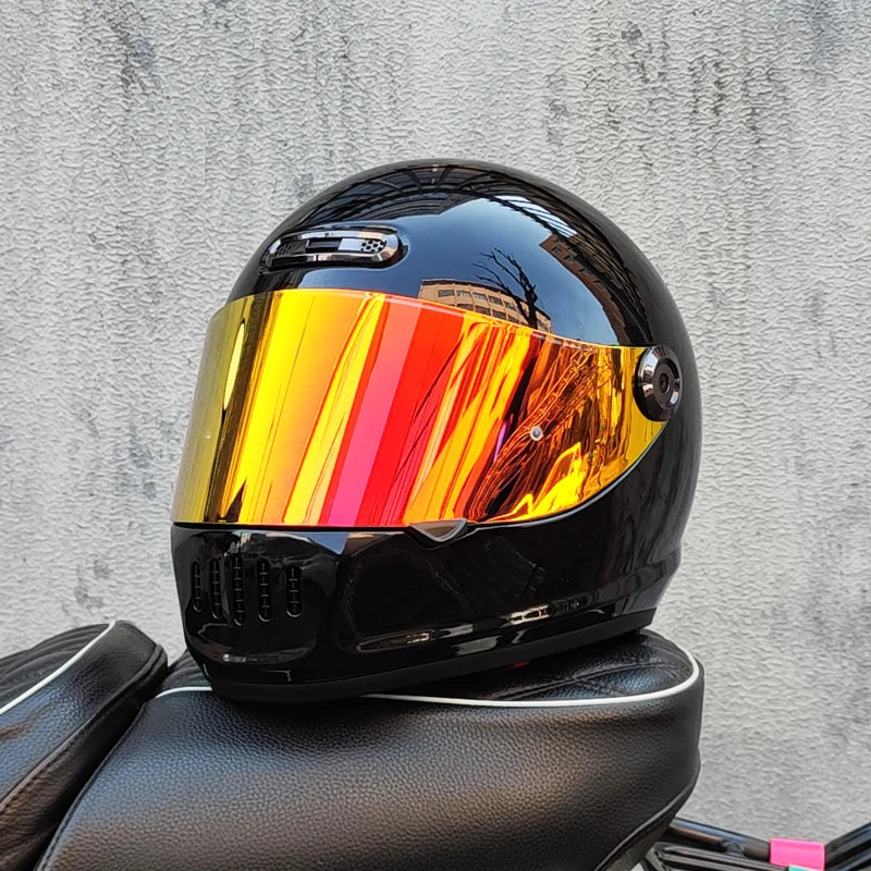 Four season universal cruise motorcycle helmet, men's and women's personalized motorcycle retro full helmet