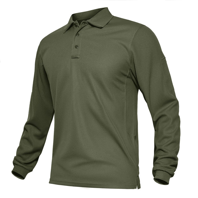 TACVASEN Summer Long Sleeve Performance Quick Drying Polos T-shirts Mens Office Shirt Golf Team Work Shirts Casual Tops
