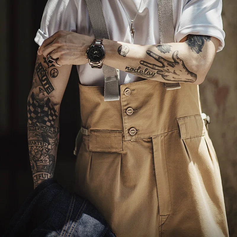 ខោ សម្រាប់ បុរស Maden បែប Vintage Heavyweight Khaki រាង រលុង ជាមួយ ខ្សែ អាច លៃតម្រូវ បាន សម្រាប់ ជើង ធំ សម្រាប់ រដូវផ្ការីក និង រដូវស្លឹកឈើជ្រុះ