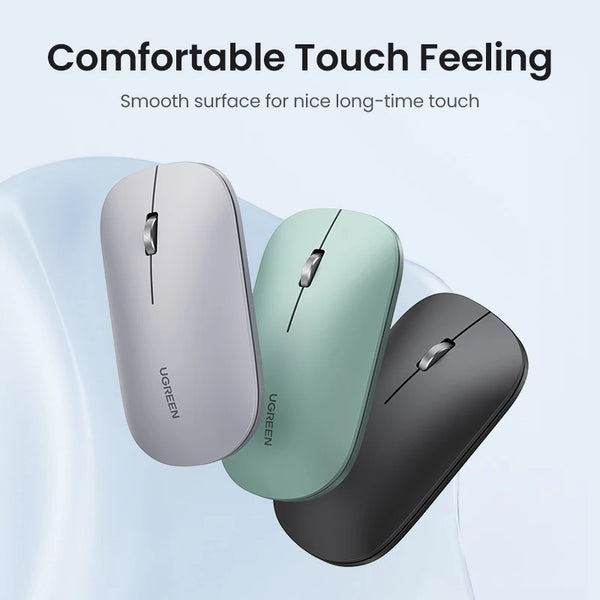 កណ្តុរ UGREEN ឥតខ្សែ Bluetooth កណ្តុរស្ងាត់ 4000 DPI សម្រាប់ MacBook Tablet Computer Laptop PC កណ្តុរស្តើង ស្ងាត់ 2.4G Wireless Mouse