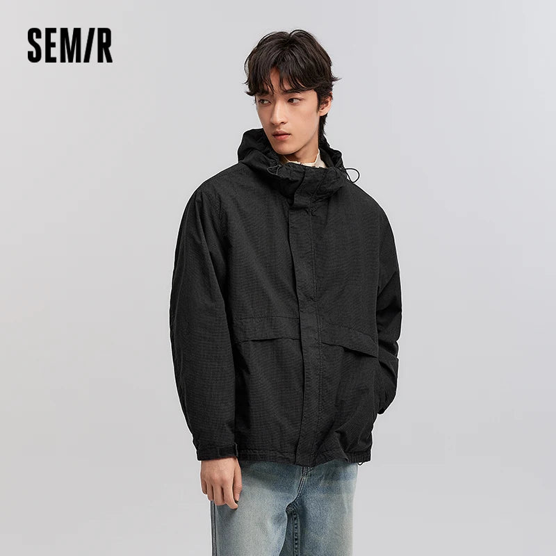 Semir Retro Jacket Men 2026 Spring Denim Light Vintage Loose Hooded Casual Comfortable Fashion Stylish Top