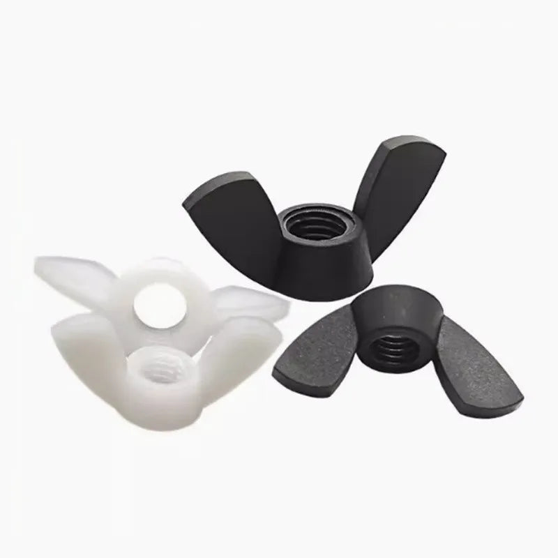 M3 M4 M5 M6 M8 M10 M12 Black White Nylon Nut Wingnut Butterfly Nut Plastic Wing Nuts
