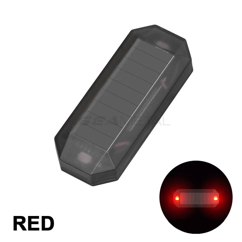 SEAMETAL Solar Powered Car Warning Light Mini LED Simulated Alarm Wireless Anti-Theft Caution Lamp Night Security Dummy Alarm