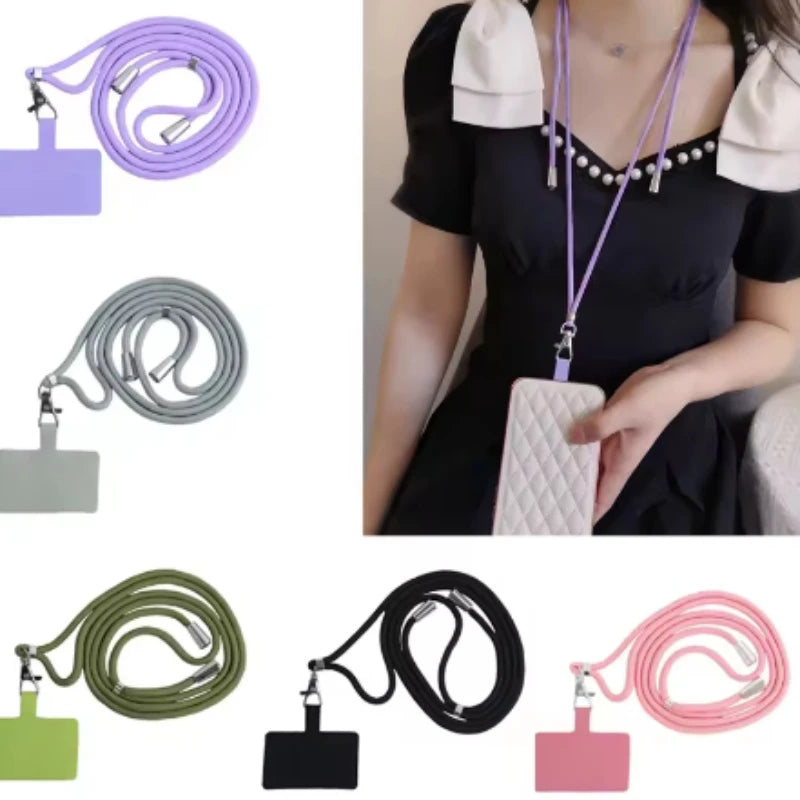 Phone Lanyard Anti Lost Lanyard Strap Universal Adjustable Detachable Colorful Neck Cord Phone Safety Tether Keychain Chain Rope