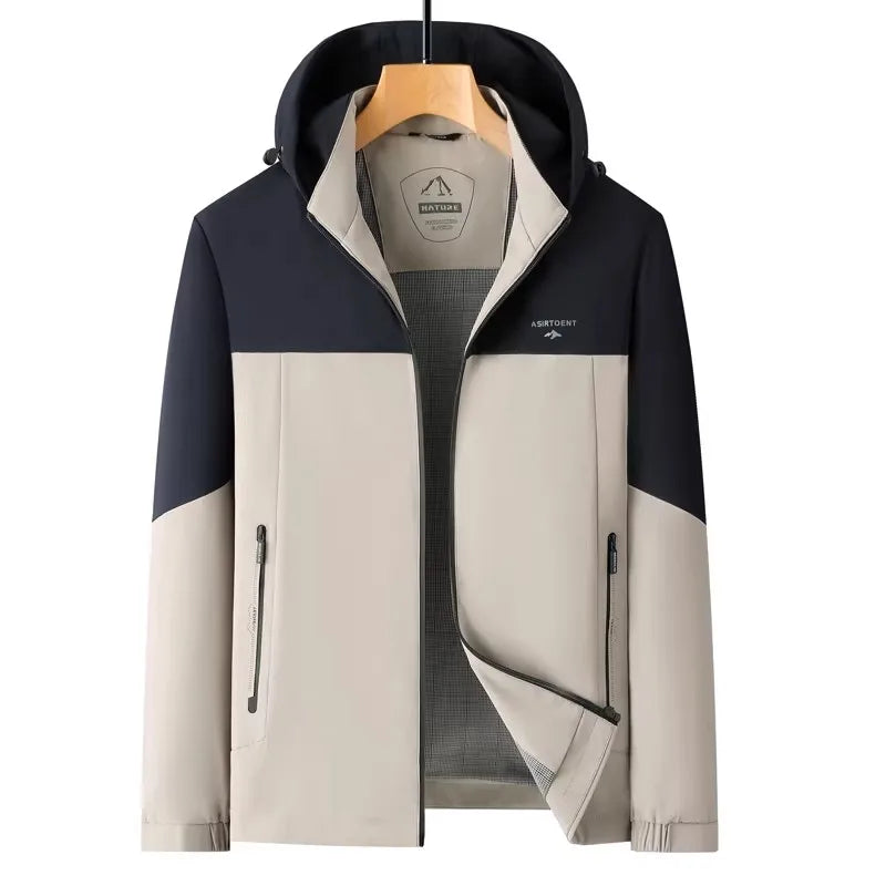 2026 Men's Red Long-Sleeve Hooded Jacket; The Coat Can Be Worn Inside Out, and The Hood Is Removable.