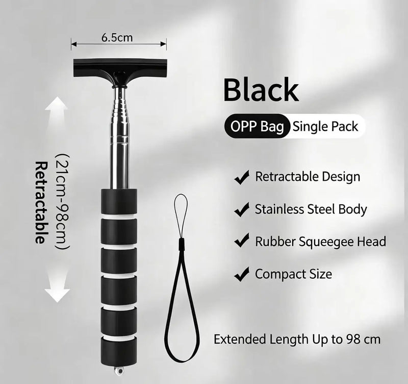 Car Rearview Mirror Wiper Cleaning Tool Auto Glass Mist Cleaner Scraper Car Accessories Handle Telescopic Window Cleaning Brush