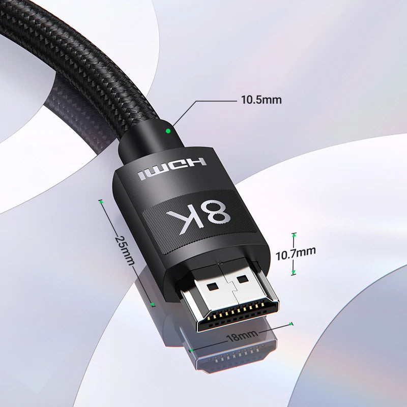 UGREEN HDMI 2.1 2.0 Cable Ultra High-speed 4K 8K/60Hz 4K/120Hz for Xiaomi Mi Box PS5 Dolby Vision 48Gbps HDMI-Compatible