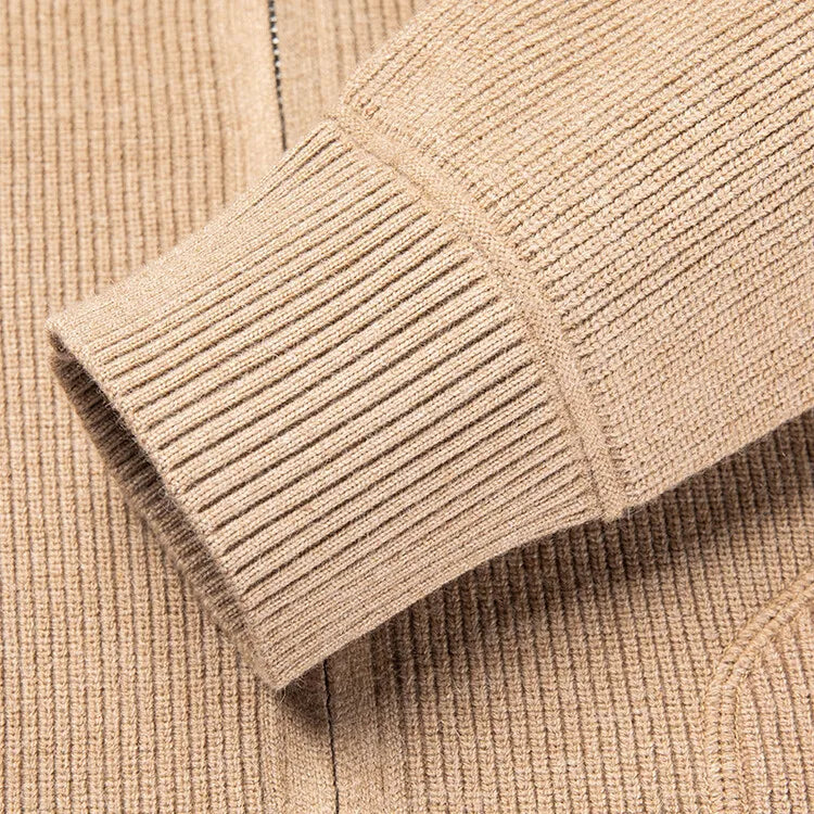 Solid Color Long-sleeved Stretch Cardigan for Men, Daily Casual Warm Sweater.Fall Jacket M-4XL