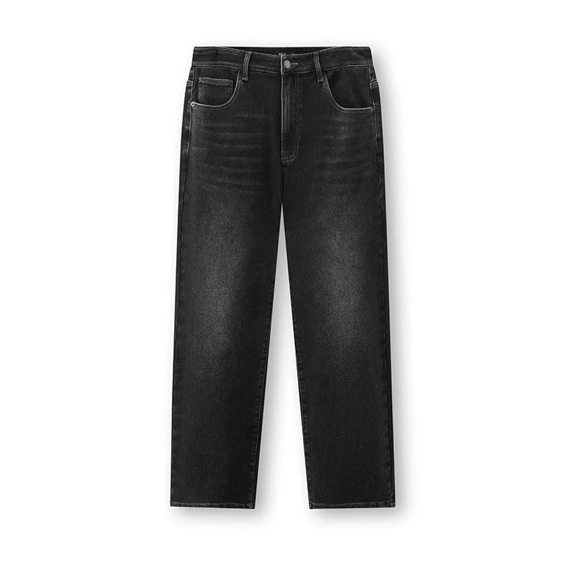 Semir Men Denim Jeans Soft Touch Brushed Fabric Regular Fit Straight Leg 2026 New Winter Daily Wear Urban Casual Style