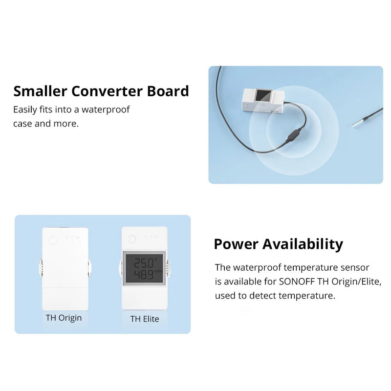 SONOFF THS01/WTS01 Temperature Humidity High Accuracy Sensor Monitor Module RL560 Extension Cable Support TH Elite/Origin