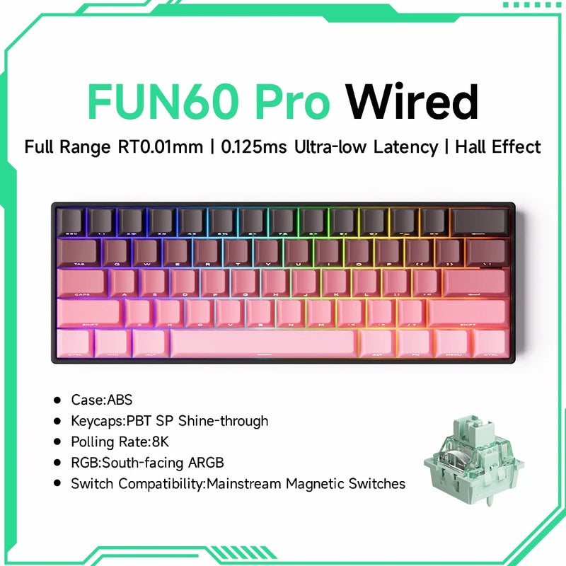 Akko MonsGeek FUN60 PRO&MAX HE Machanical Keyboard Magnetic Switch 60% Gaming Keyboard Rapid Trigger 8K Custom Keyboard