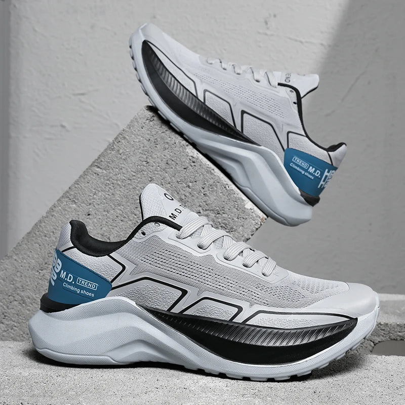 Mens Running Shoes 2025 New Breathable Lightweight Casual Jogging Gym Training Shoes Fashion Thick Sole Mesh Sneakers for Men