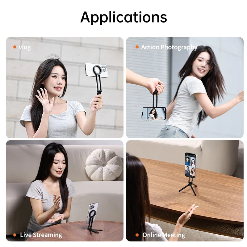 ជើងទម្រទូរស័ព្ទ Ulanzi MA30 Magsafe ជើងទម្រទូរស័ព្ទម៉ាញេទិកពីរជ្រុង សម្រាប់ទូរស័ព្ទ iPhone 16 15 ការធ្វើដំណើរក្រៅផ្ទះ ការផ្សាយផ្ទាល់ Vlog